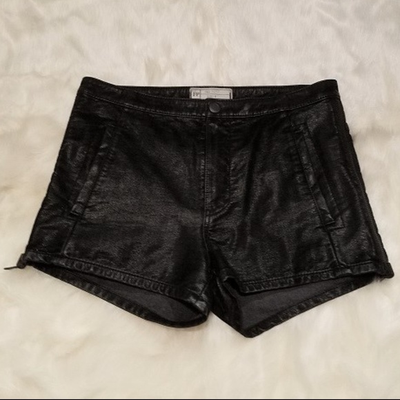 Free People Pants - Free People Vegan Leather High-Waisted Shorts